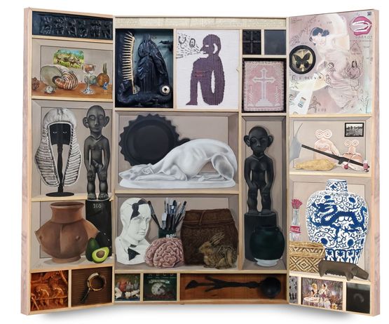 Cabinet of Unearthly Delights by Kawayan De Guia contemporary artwork Painting