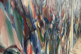 Contemporary art exhibition SABINE MORITZ ROT GELB BLAU STAUB at Galerie Max Hetzler Potsdamer Strae Berlin Germany