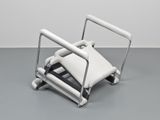 Up side down Breuer chair after a couple of inches of snowfall by Ryan Gander contemporary artwork sculpture