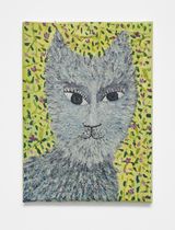 White cat by Mark Connolly contemporary artwork drawing painting works on paper