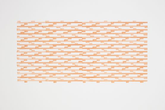 Walking Drawing red oxide by Simon Morris contemporary artwork Drawing