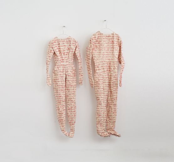 Barbie Loves Ken Ken Loves Barbie by Ghada Amer contemporary artwork Textile