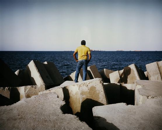 Man in Front of the Sea by Kader Attia contemporary artwork Photography