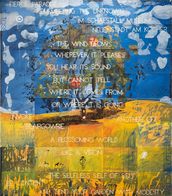 A Fierce Paradise by Imants Tillers contemporary artwork Painting