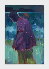 Figure against the Night Waves by Helio Luis contemporary artwork painting
