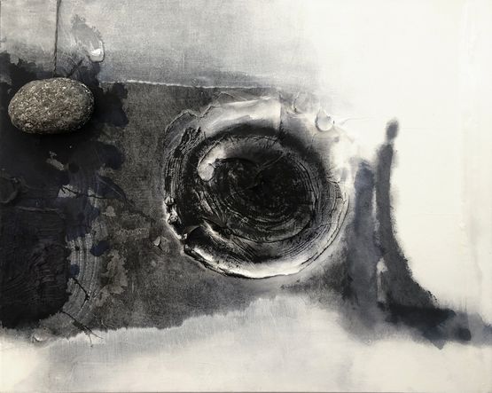 Rubbing Planet in Shui-mo Space by Zhang Jianjun contemporary artwork Painting