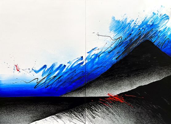 The Sky is Blue 1 by Golnaz Fathi contemporary artwork Painting