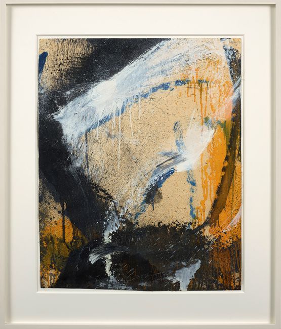 UntitledYellow White and Black by Norman Bluhm contemporary artwork Painting