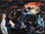 Black fires speak softly by Marie De Villepin contemporary artwork painting