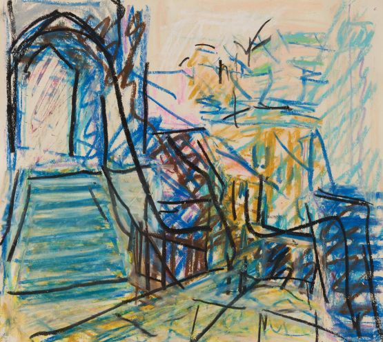 To the Studios by Frank Auerbach contemporary artwork Works on Paper