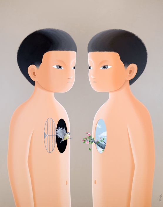 Released from the Cage of Heart by Gongkan contemporary artwork Painting