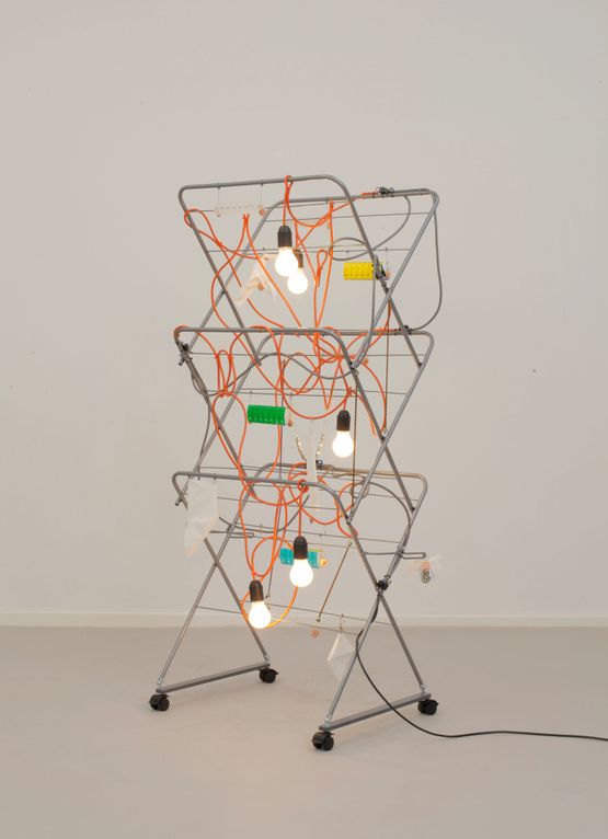 Non-Indepliable nue  Strive and Stake Orange by Haegue Yang contemporary artwork Sculpture