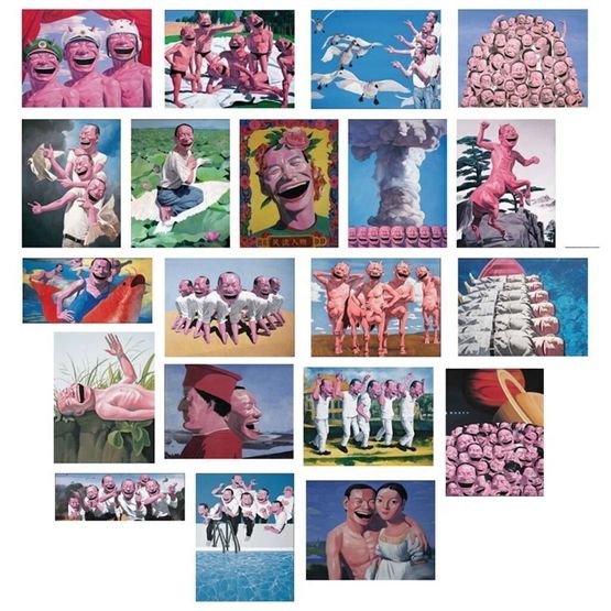 Snatched Ecstasy Portfolio of 20 by Yue Minjun contemporary artwork Print
