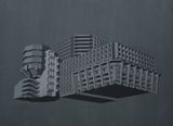 Modernist Facades for New Nations Proposition 1 by Sahil Naik contemporary artwork painting works on paper