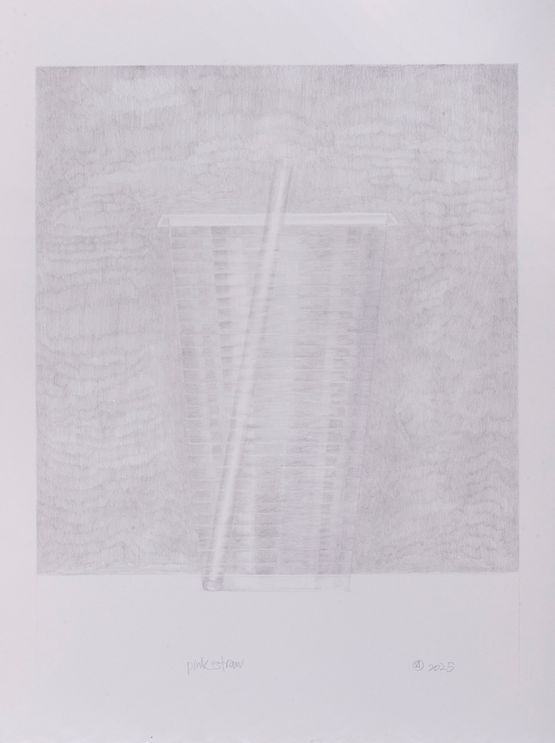pink straw by Noor Mahnun Anum contemporary artwork Drawing