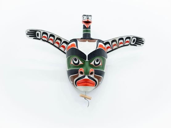 Kwakwakawakw Musgamakw Dzawadaenuxw First Nation Human and Loon Mask by Beau Dick contemporary artwork Sculpture