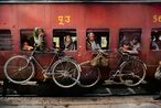 Bicycles on Side of Train India by Steve Mccurry contemporary artwork Print