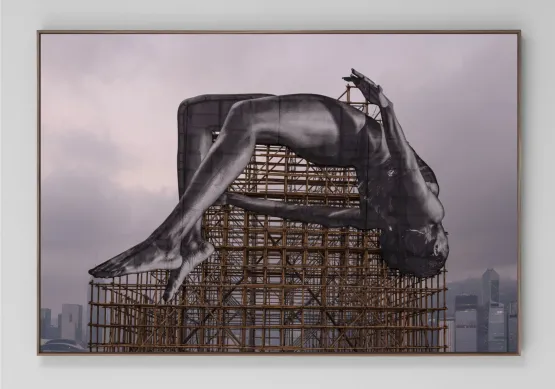 Giants Rising Up 9 Mars 2023 6h31 Hong Kong China by JR contemporary artwork Print