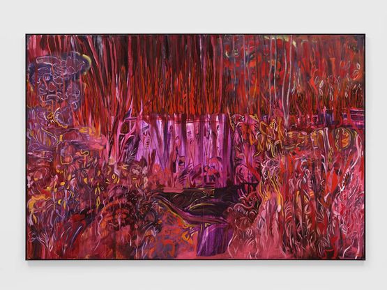 Ruby dock wildflowers   by Alia Ahmad contemporary artwork Painting