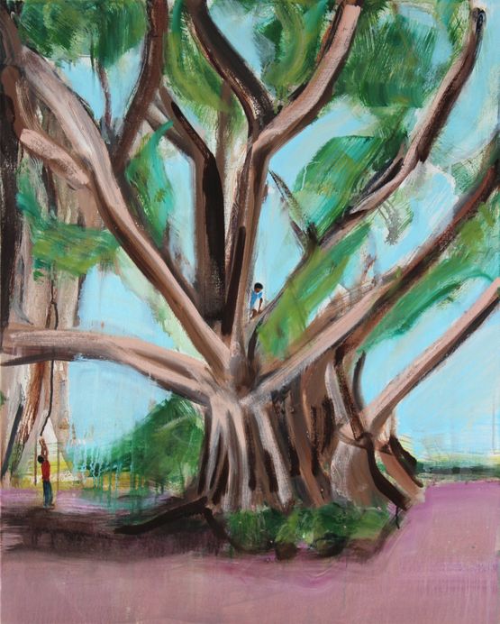 Banyan Two Boys by Matthew Krishanu contemporary artwork Painting