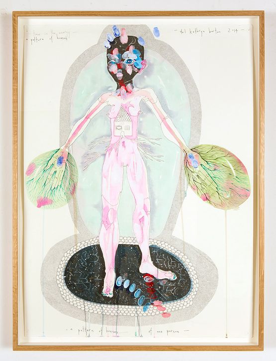 time is the energy a pattern of houses a pattern of houses... of one person by Del Kathryn Barton contemporary artwork Drawing