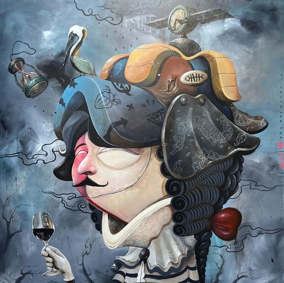Time for Wine by Oky Rey Montha contemporary artwork Painting