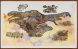 Great desert skinks on their basking mound in the Great Sandy desert I by John Wolseley contemporary artwork Works on Paper