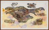 Great desert skinks on their basking mound in the Great Sandy desert I by John Wolseley contemporary artwork works on paper
