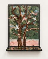 Arbre fond rose by Ugo Schildge contemporary artwork sculpture