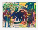ONE OF A LIVING MARY HAD A LITTLE LAMP by Jonathan Meese contemporary artwork Painting