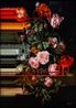 Still Life with Parrot Tulip Poppies Roses and Snowball by Olan Ventura contemporary artwork Painting