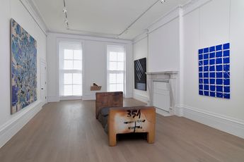 Contemporary art exhibition Group Exhibition Simon Hantai Pierre Soulages and Antoni Tapies at Timothy Taylor London United Kingdom