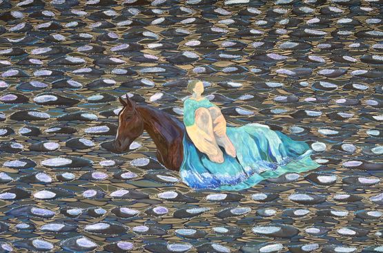 Loulou in the Sky with Diamonds seven seas by Tess Dumon contemporary artwork Painting