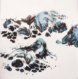 Beach Rocks by Hung Hsien contemporary artwork drawing