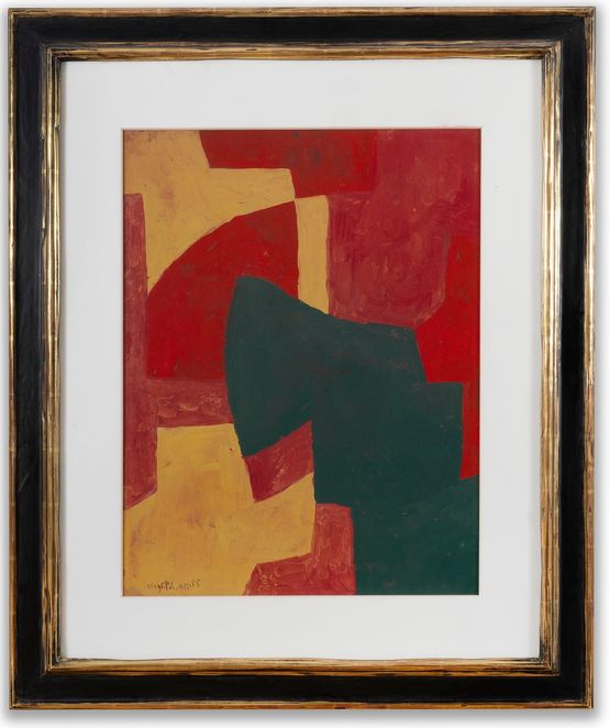 Composition vert rouge jaune by Serge Poliakoff contemporary artwork Painting