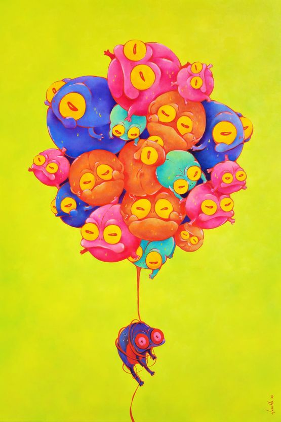 Ballooning Favors by Clasutta contemporary artwork Painting