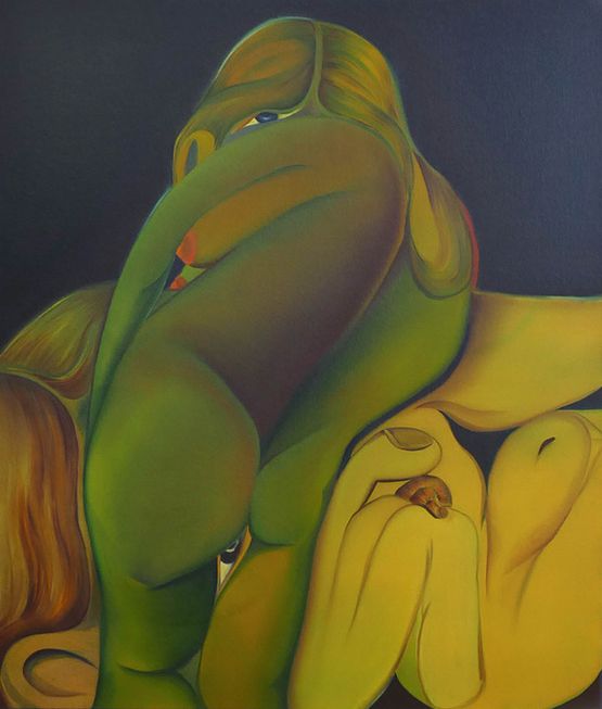 The Open Eyes of the Dead Woman by Julia Trybala contemporary artwork Painting