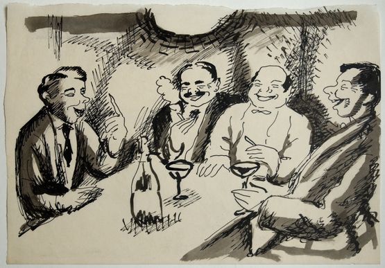 Stammtischrunde by August Macke contemporary artwork Works on Paper