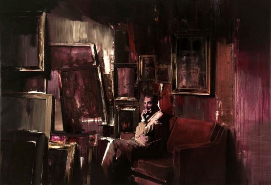 The Collector by Adrian Ghenie contemporary artwork Painting