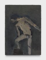 Leaning male nude by Janice Nowinski contemporary artwork painting works on paper