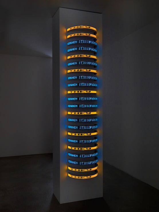 Blue Laments Arno and Amber Truisms Living by Jenny Holzer contemporary artwork Installation