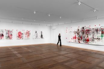 Contemporary art exhibition Paul McCarthy SS EE Saint Santa Eva Elf Drawing Sessions 2025 With Lilith Stangenberg at Hauser  Wirth Paris France