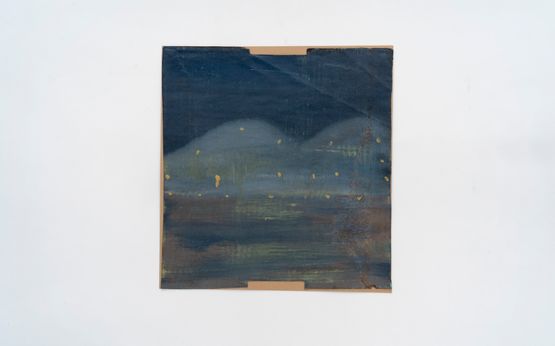 Untitled Nocturnal View of Hills with Lights by Frank Walter contemporary artwork Painting