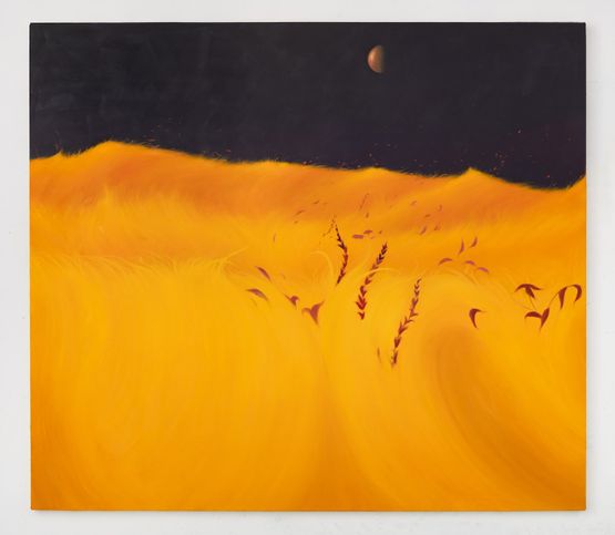 Golden Field in the Wind by Sarah Lee contemporary artwork Painting