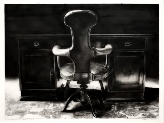 Study for Freuds Desk and Chair 1938 by Robert Longo contemporary artwork Works on Paper
