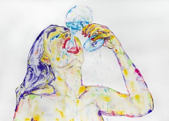 Champagne violence 2 by Ioana Maria Sisea contemporary artwork Painting