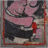 Il Bacio al Parco The Kiss in the Park by Mimmo Rotella contemporary artwork painting