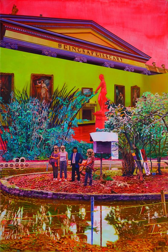 I wish the world is twice as big - and half of it is still unexplored by Zico Albaiquni contemporary artwork Painting