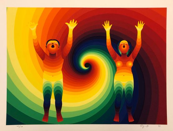 Cheering for Peace - Swirl 2650 by Ay-O contemporary artwork Print
