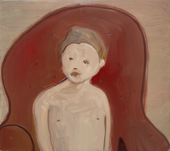 The Child and the Red Armchair by Rudy Cremonini contemporary artwork Painting
